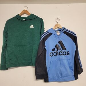 Adidas Bundle Boys Green and Blue Hoodies